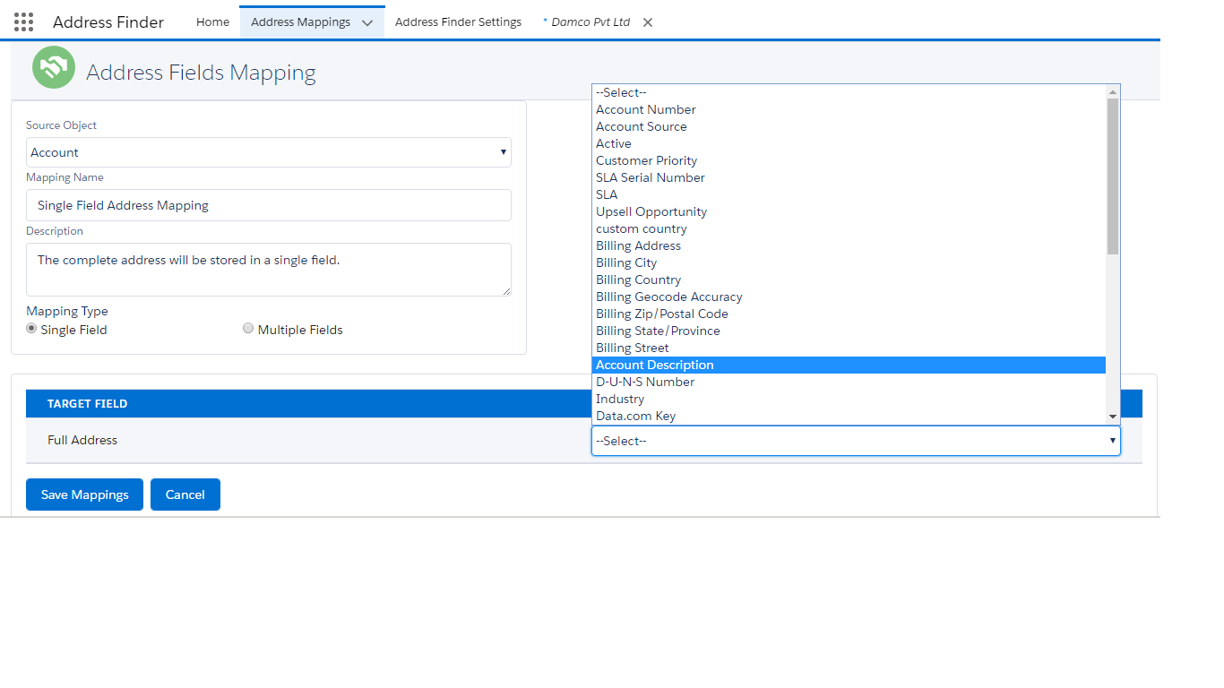 screenshot of Address Finder